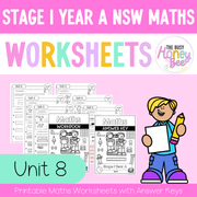 Stage 1 Year A NSW Maths Worksheets Unit 8 - Workbook | Worksheets