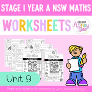 Stage 1 Year A NSW Maths Worksheets Unit 9 - Workbook | Worksheets
