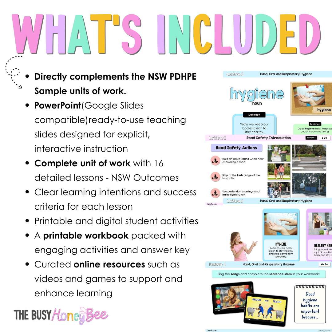 Stage 1 Year A NSW PDHPE Sample Unit 1 Teaching Pack - Teaching Bundle