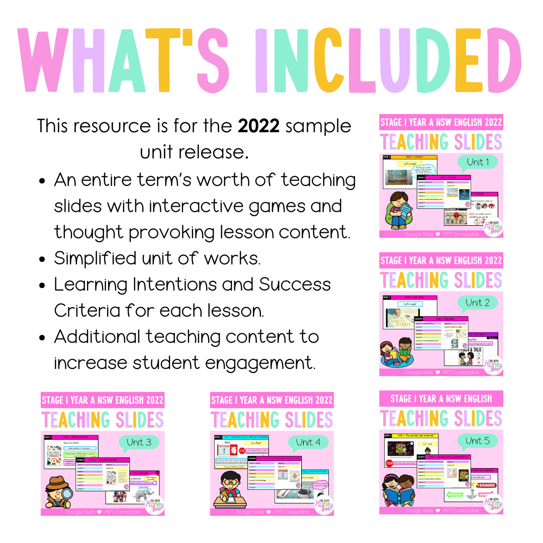 Stage 1 Year A Term 1 English Teaching Slides Mega Bundle 2022 - Teaching Slides