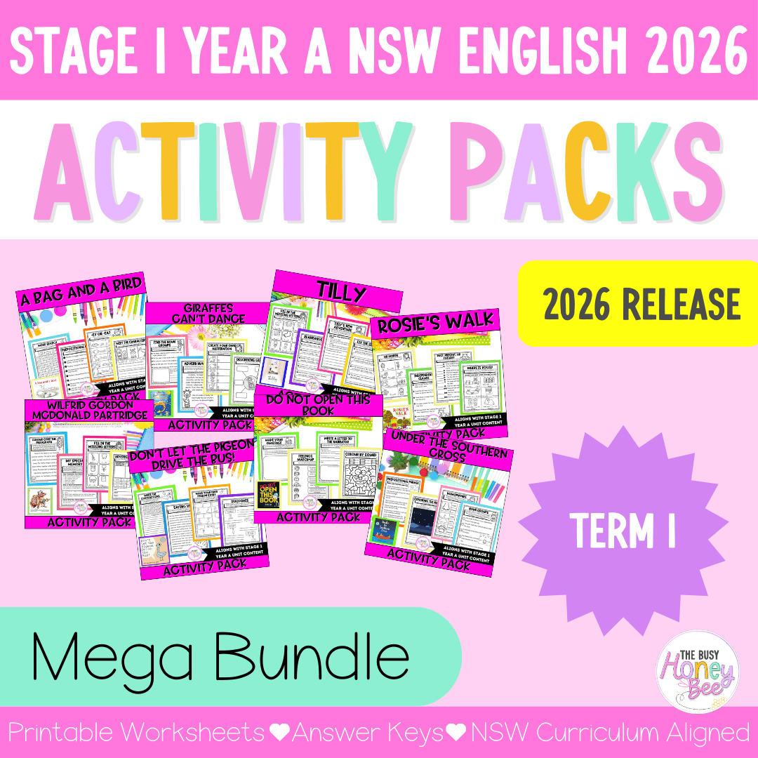 Stage 1 Year A Term 1 NSW English Activity Packs Mega Bundle 2026 - Activity Pack