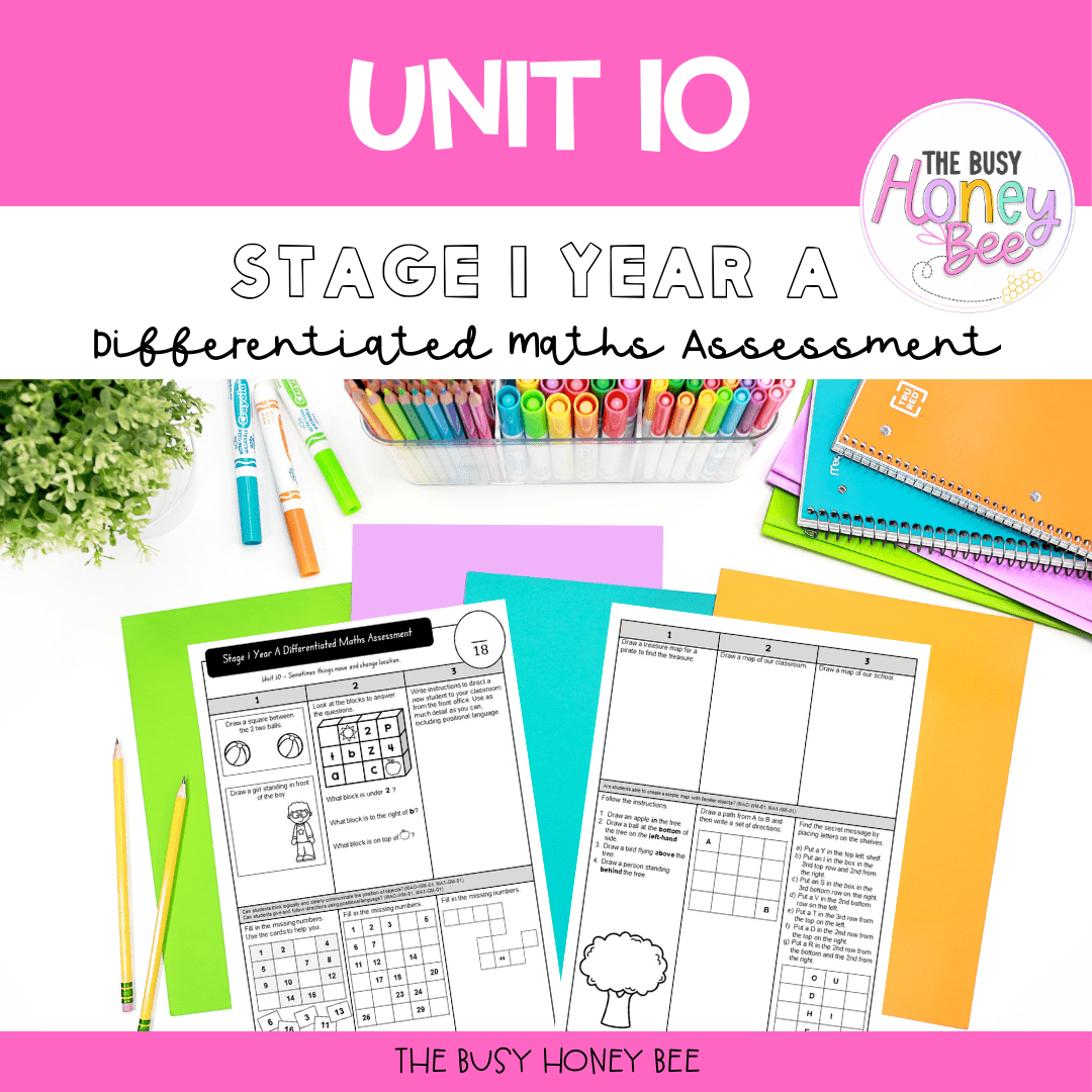 Stage 1 Year A Term 2 Differentiated Maths Assessment Bundle - Assessment