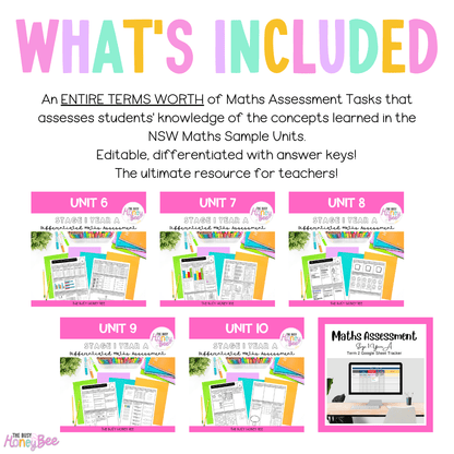 Stage 1 Year A Term 2 Differentiated Maths Assessment Bundle - Assessment
