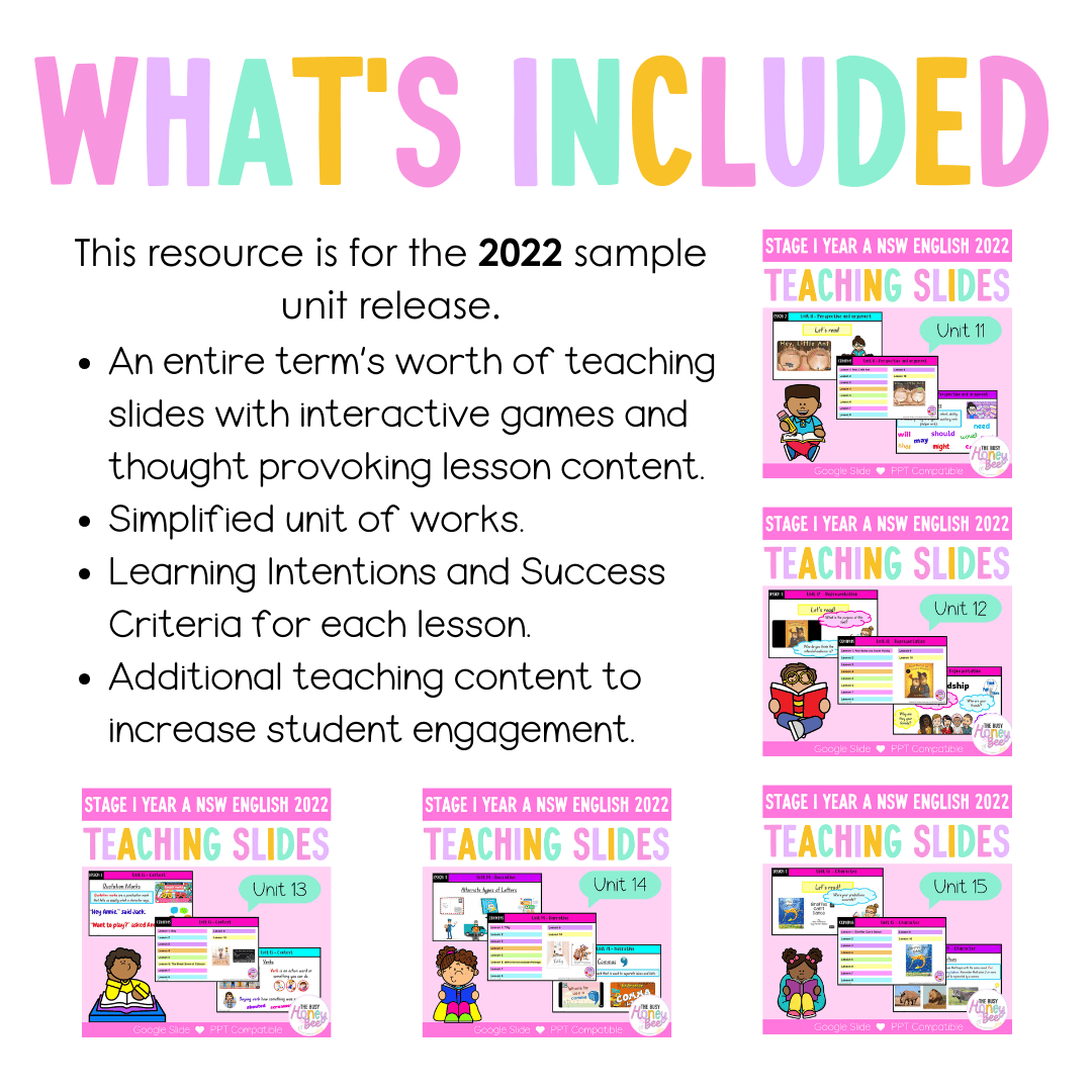 Stage 1 Year A Term 3 English Teaching Slides Mega Bundle 2022 - Teaching Slides