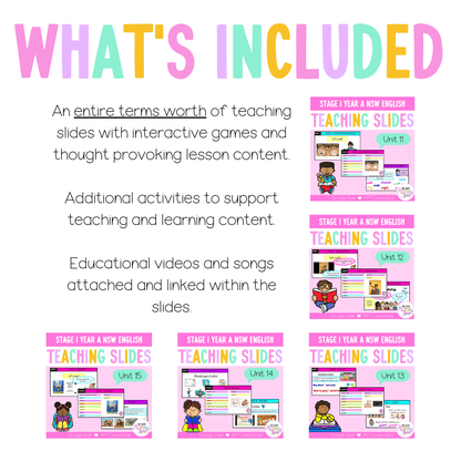 Stage 1 Year A Term 3 English Teaching Slides Mega Bundle - Teaching Slides