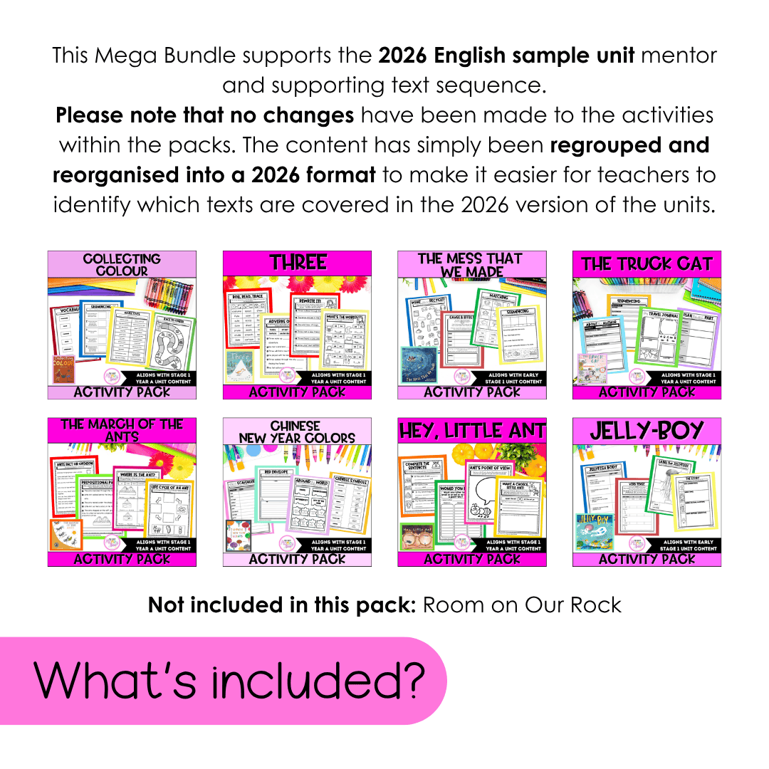 Stage 1 Year A Term 3 NSW English Activity Packs Mega Bundle 2026 - Activity Pack