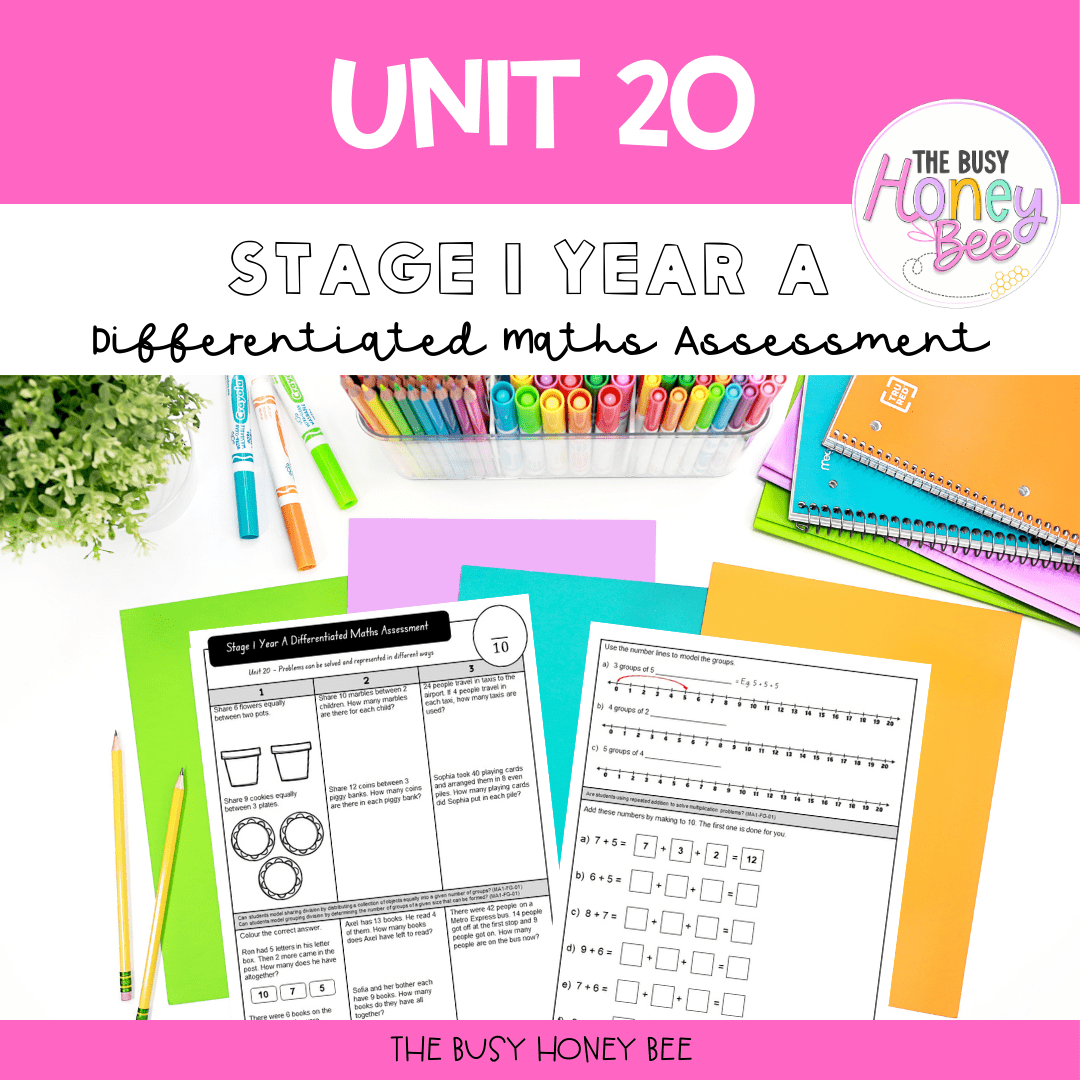 Stage 1 Year A Term 4 Differentiated Maths Assessment Bundle - Assessment