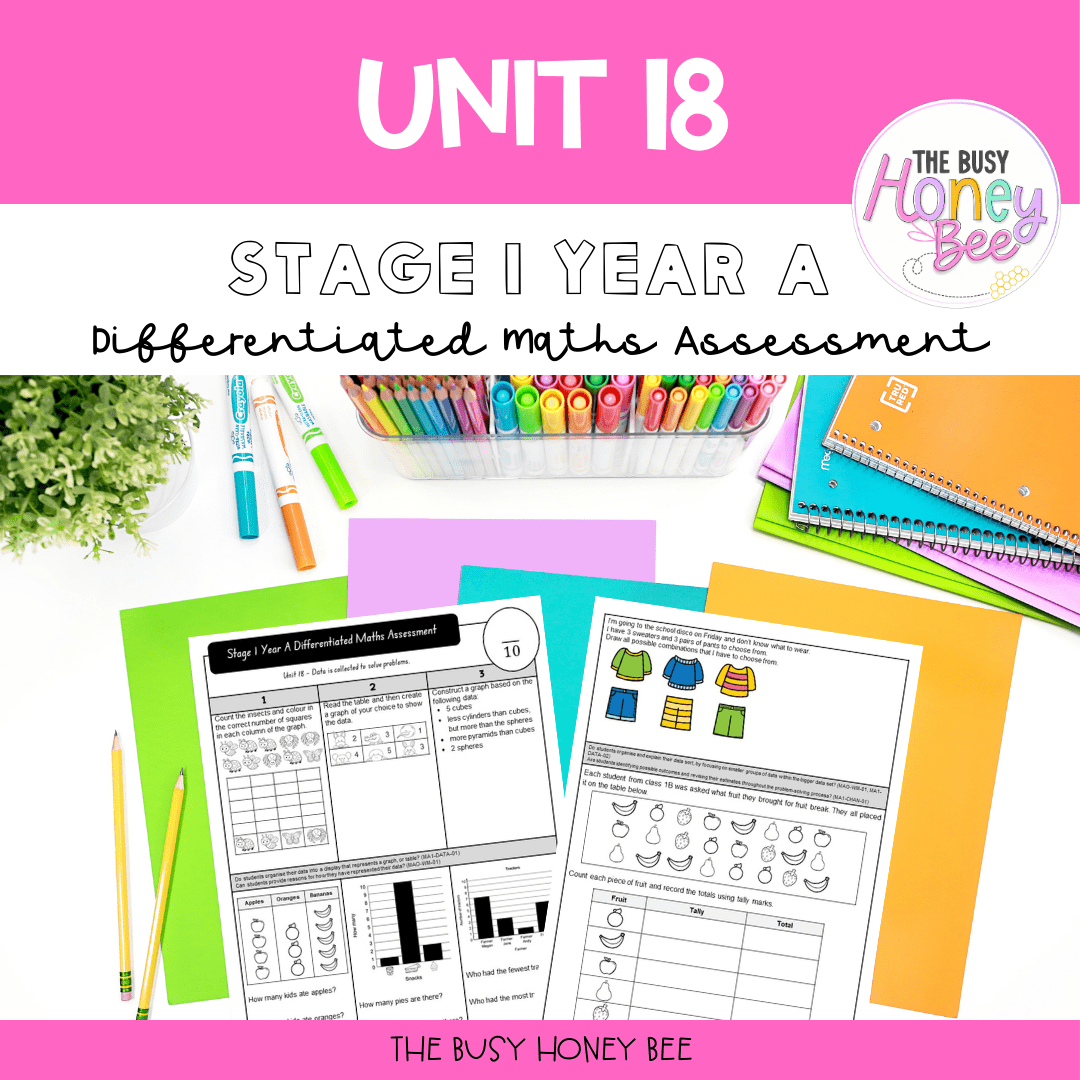 Stage 1 Year A Term 4 Differentiated Maths Assessment Bundle - Assessment