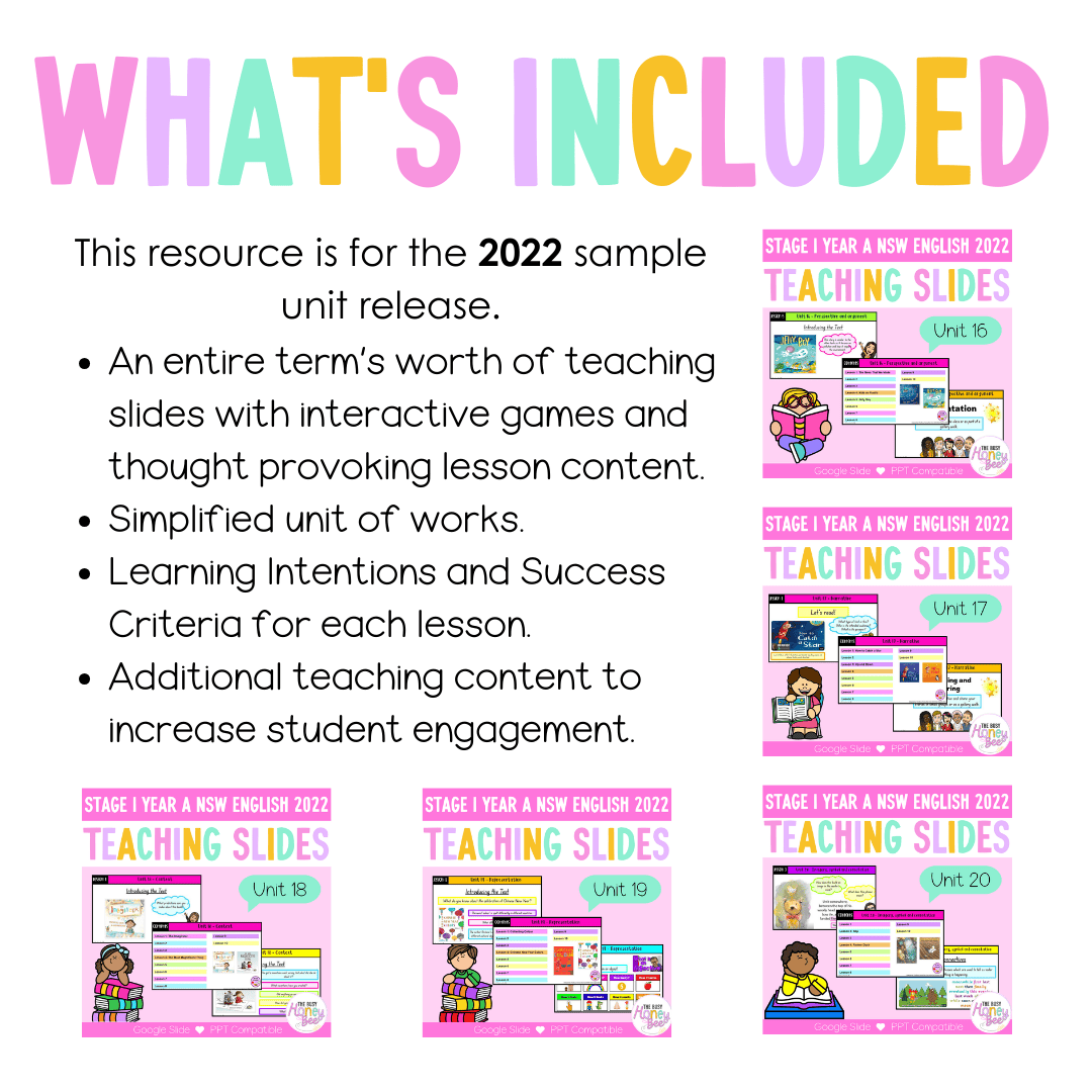 Stage 1 Year A Term 4 English Teaching Slides Mega Bundle 2022 - Teaching Slides