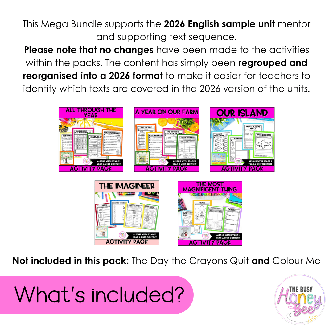 Stage 1 Year A Term 4 NSW English Activity Packs Mega Bundle 2026 - Activity Pack