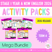 Stage 1 Year A Term 4 NSW English Activity Packs Mega Bundle 2026 - Activity Pack
