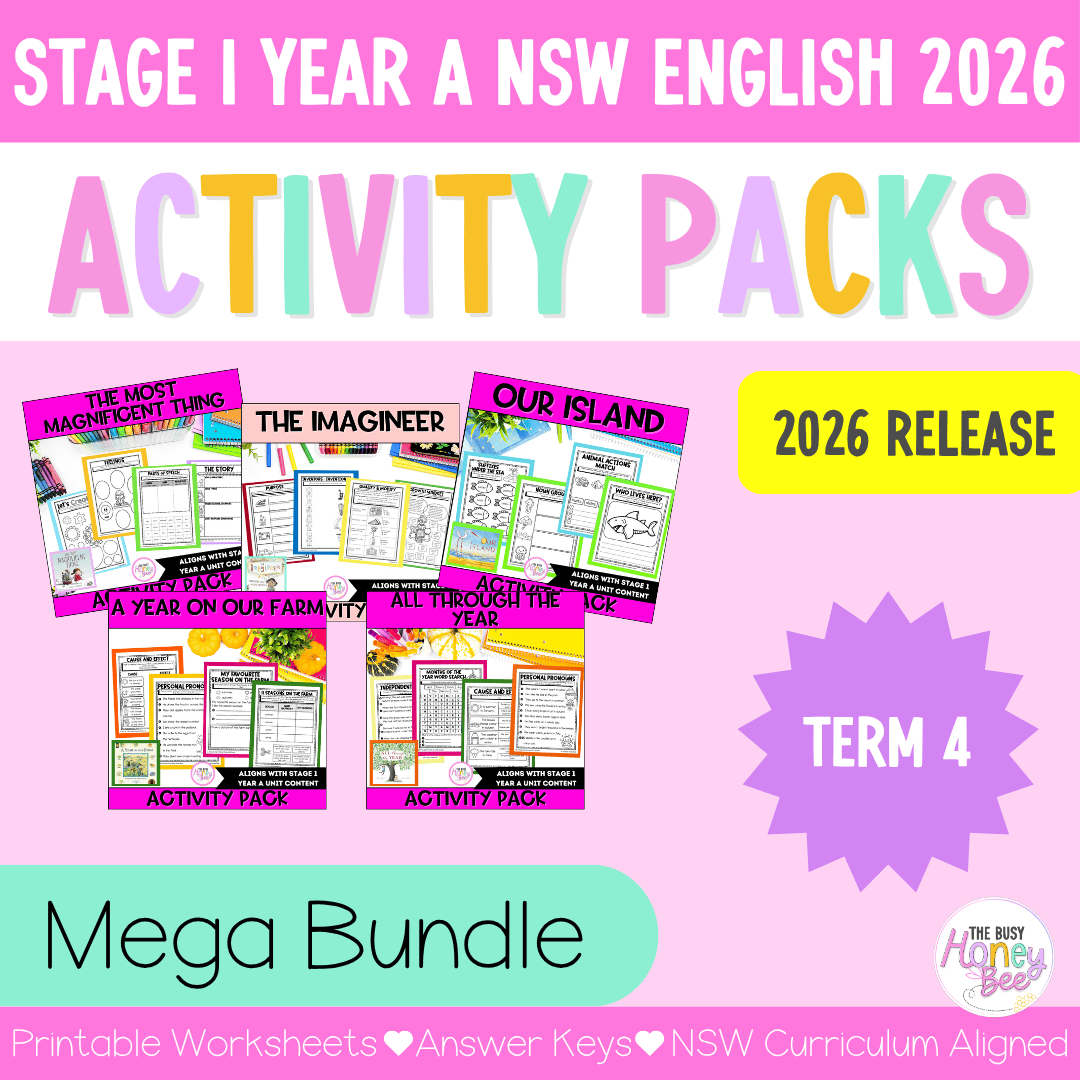 Stage 1 Year A Term 4 NSW English Activity Packs Mega Bundle 2026 - Activity Pack