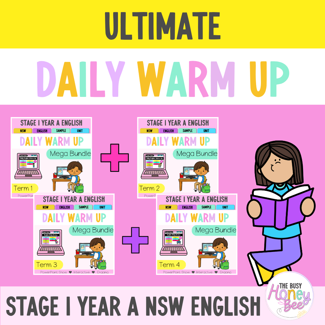 Stage 1 Year A Ultimate English Australian | NSW English Daily Review | Warm-Up Mega Bundle - Warm Up | Revision