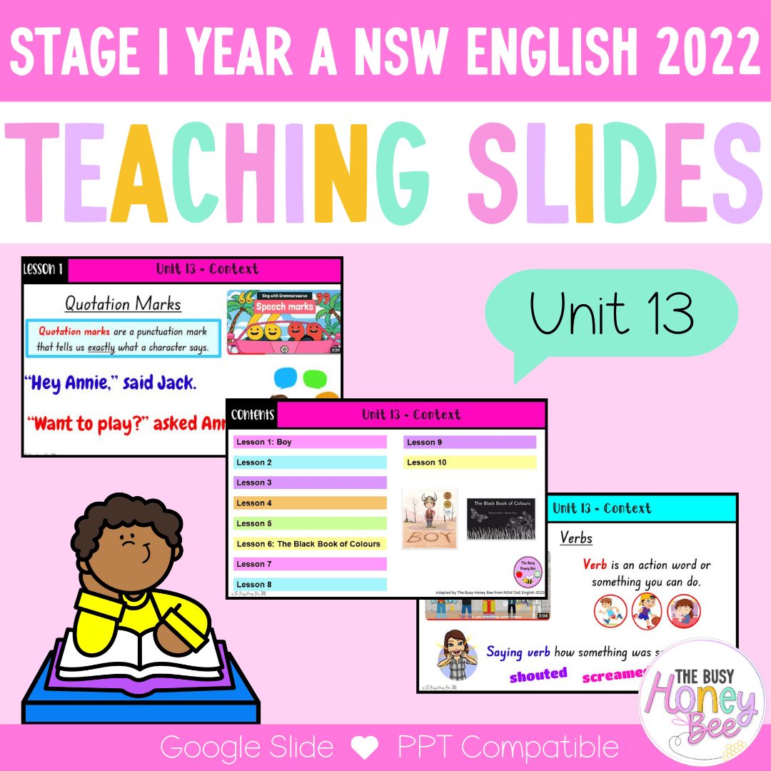 Stage 1 Year A Unit 13 NSW Context English Teaching Slides 2022 - Teaching Slides