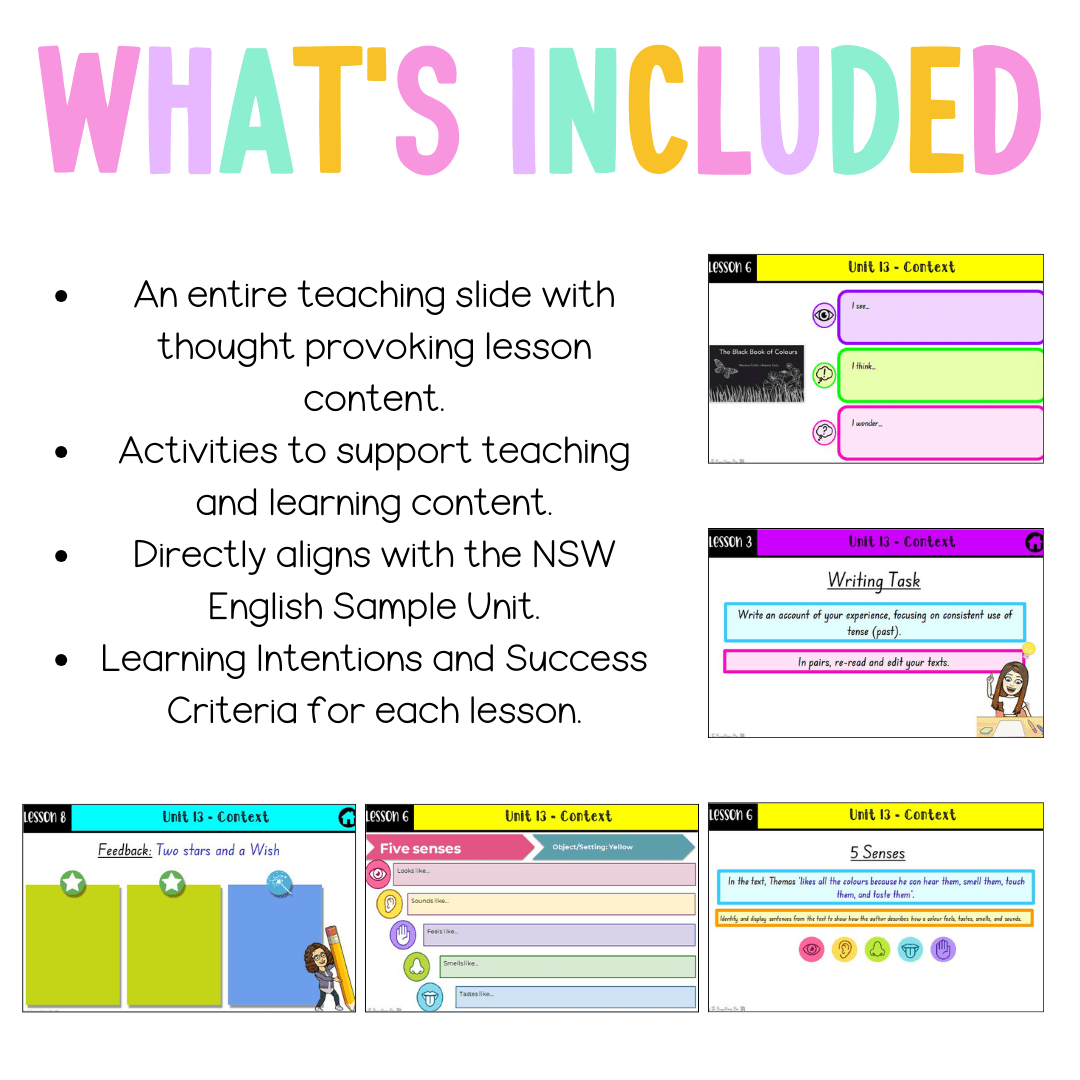 Stage 1 Year A Unit 13 NSW Context English Teaching Slides - Teaching Slides