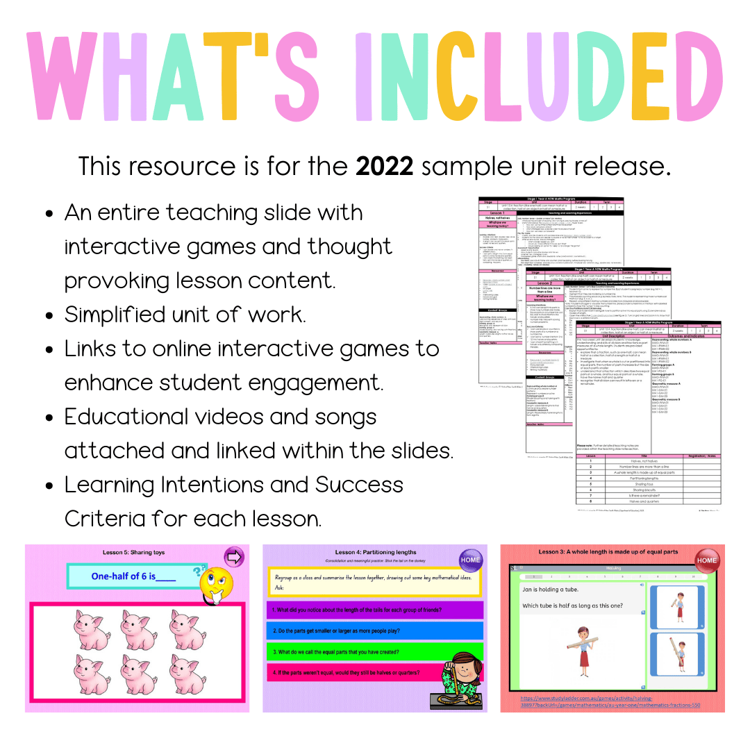 Stage 1 Year A Unit 15 NSW Maths Teaching Slides 2022 - Teaching Slides