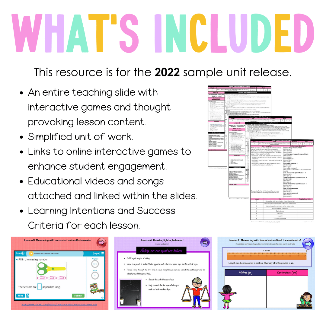 Stage 1 Year A Unit 17 NSW Maths Teaching Slides 2022 - Teaching Slides