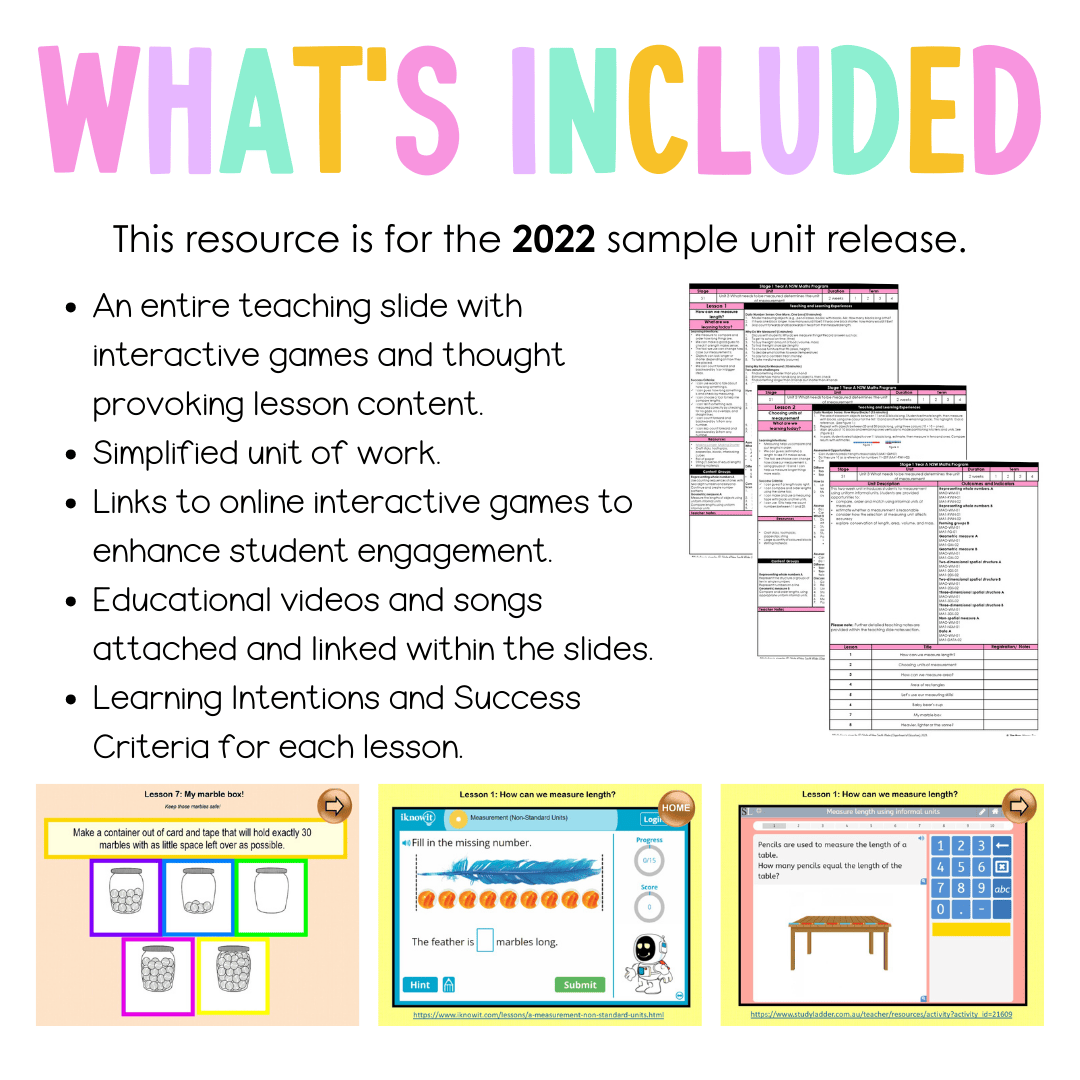Stage 1 Year A Unit 3 NSW Maths Teaching Slides 2022 - Teaching Slides