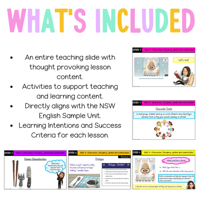Stage 1 Year A Unit 4 NSW Character; Imagery, symbol... English Teaching Slides - Teaching Slides