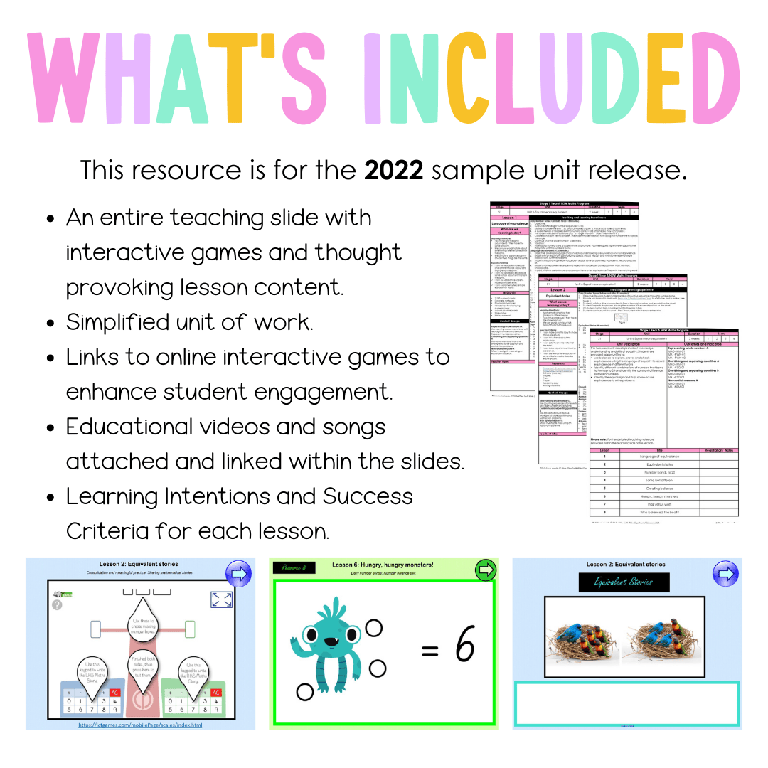 Stage 1 Year A Unit 6 NSW Maths Teaching Slides 2022 - Teaching Slides