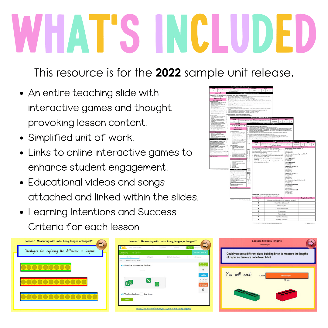 Stage 1 Year A Unit 8 NSW Maths Teaching Slides 2022 - Teaching Slides
