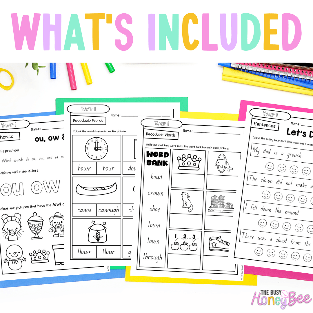 Stage 1 Year A - Year 1 Reading Pod 10 - oe, ou, ow, ea - Teaching Bundle