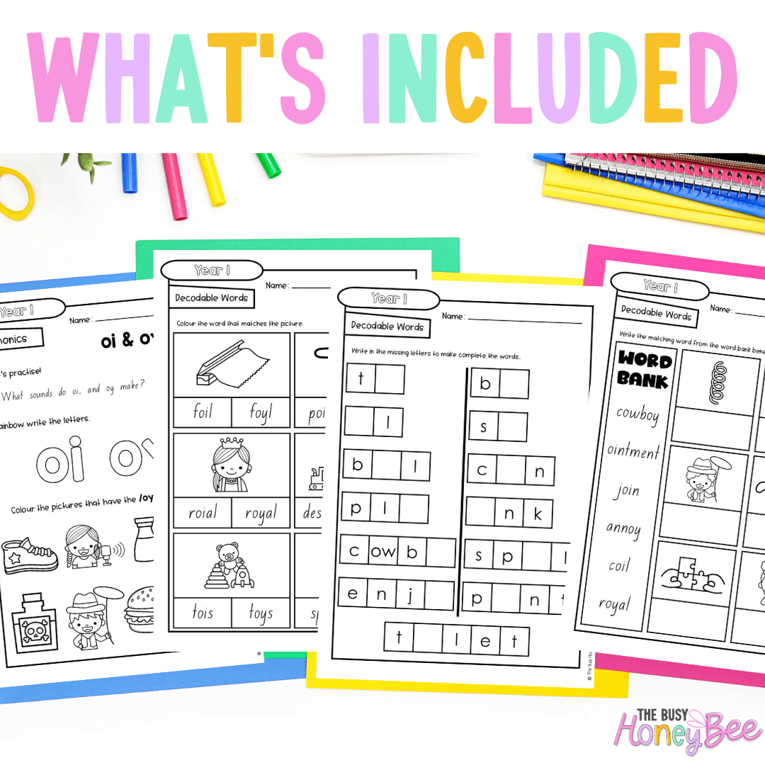 Stage 1 Year A - Year 1 Reading Pod 11 - oy, oi - Teaching Bundle
