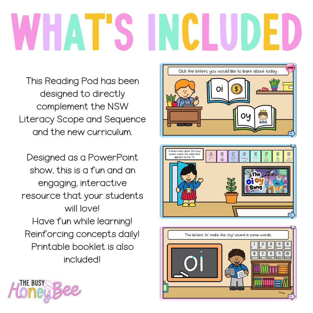 Stage 1 Year A - Year 1 Reading Pod 11 - oy, oi - Teaching Bundle
