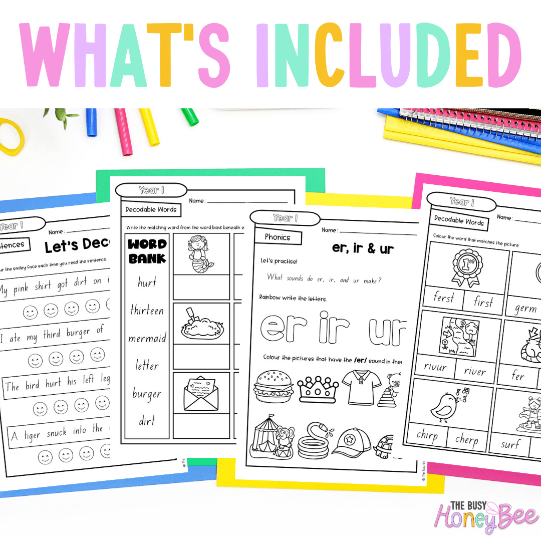 Stage 1 Year A - Year 1 Reading Pod 12 - er, ir, ur - Teaching Bundle