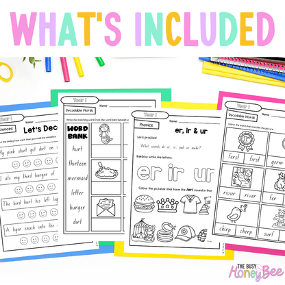 Stage 1 Year A - Year 1 Reading Pod 12 - er, ir, ur - Teaching Bundle