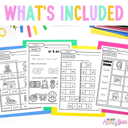 Stage 1 Year A - Year 1 Reading Pod 13 - ear and or make /er/ - Teaching Bundle