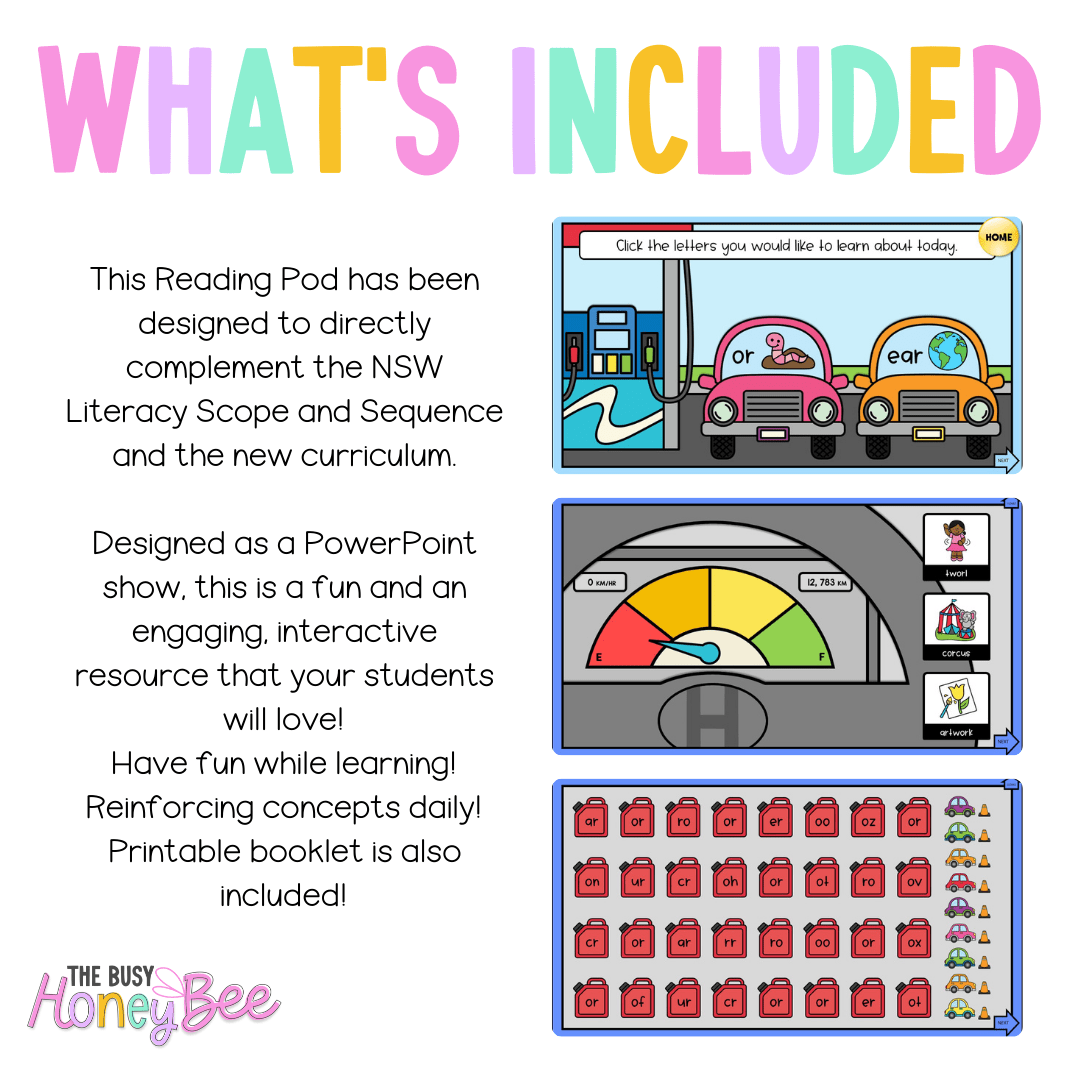 Stage 1 Year A - Year 1 Reading Pod 13 - ear and or make /er/ - Teaching Bundle