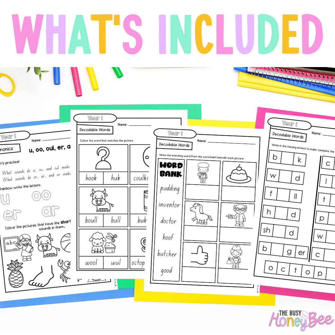 Stage 1 Year A - Year 1 Reading Pod 14 - u oo oul er ar or - Teaching Bundle
