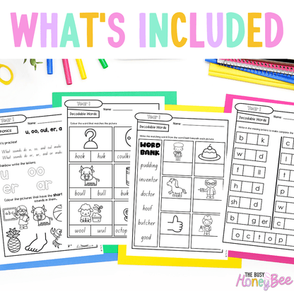 Stage 1 Year A - Year 1 Reading Pod 14 - u oo oul er ar or - Teaching Bundle