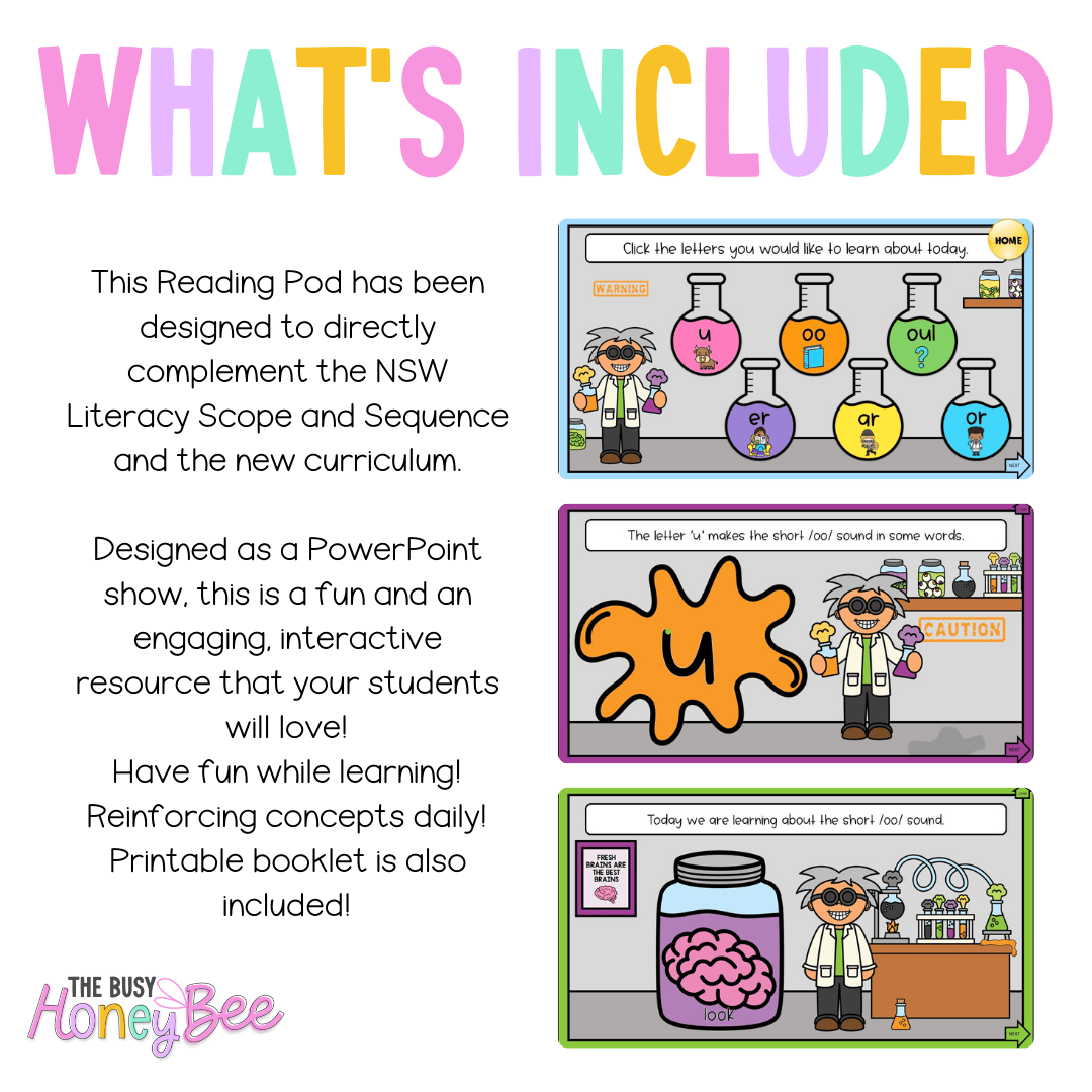 Stage 1 Year A - Year 1 Reading Pod 14 - u oo oul er ar or - Teaching Bundle
