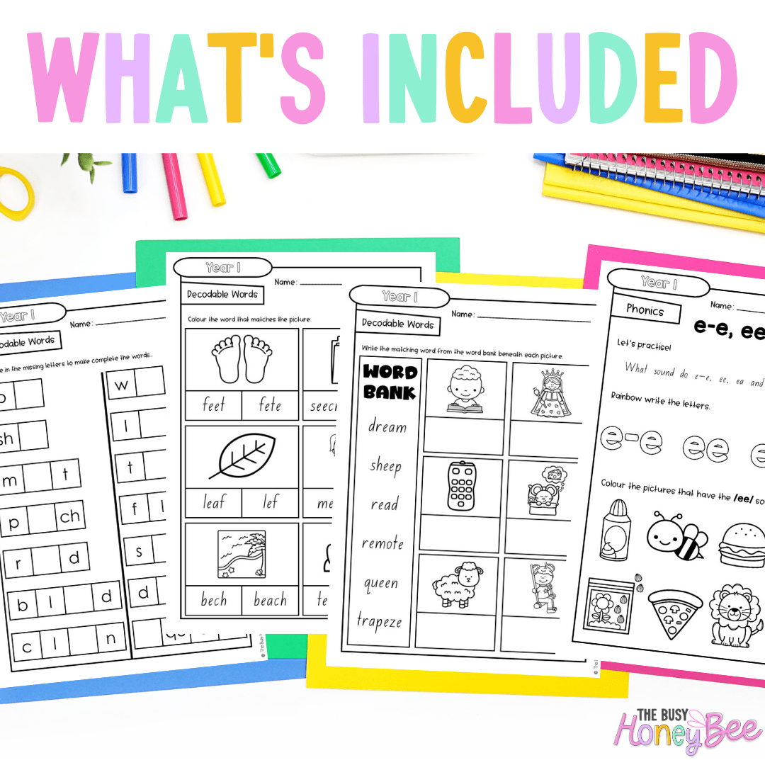 Stage 1 Year A - Year 1 Reading Pod 3 - e-e, ee, ea and e - Teaching Bundle