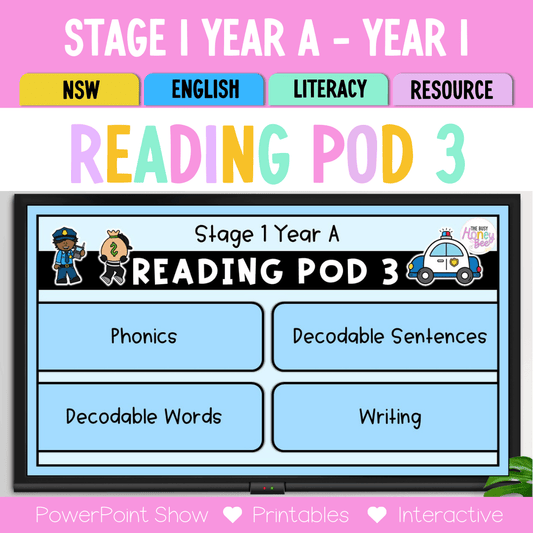 Stage 1 Year A - Year 1 Reading Pod 3 - e-e, ee, ea and e - Teaching Bundle