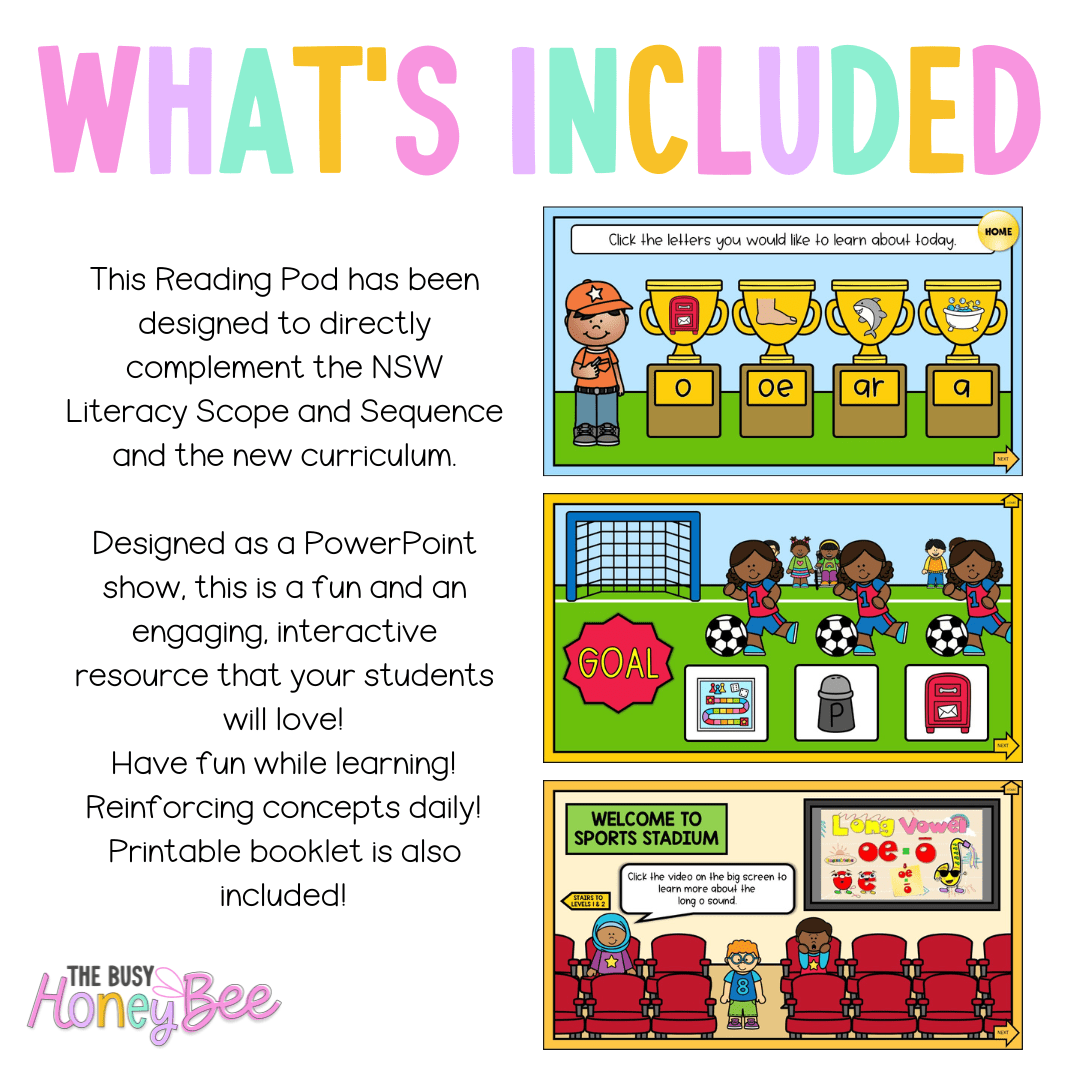 Stage 1 Year A - Year 1 Reading Pod 7 - long o and ar - Teaching Bundle
