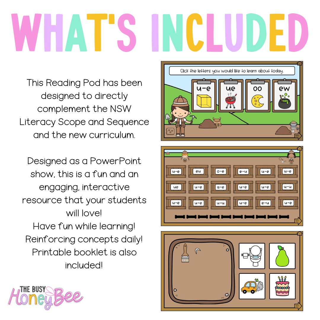 Stage 1 Year A - Year 1 Reading Pod 9 - long u and oo - Teaching Bundle