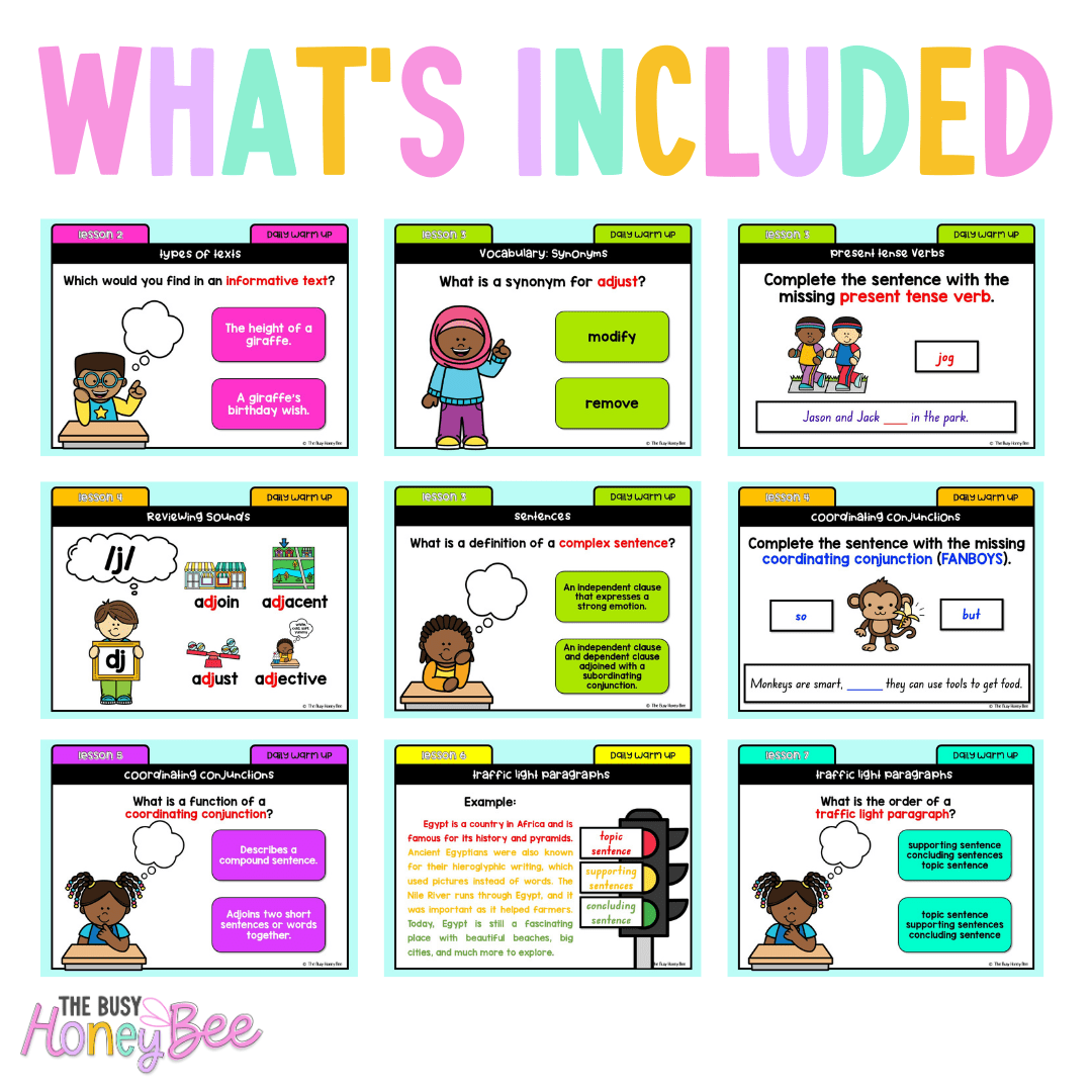 Stage 1 Year B Australian | NSW English Daily Review | Daily Warm Unit 27 -