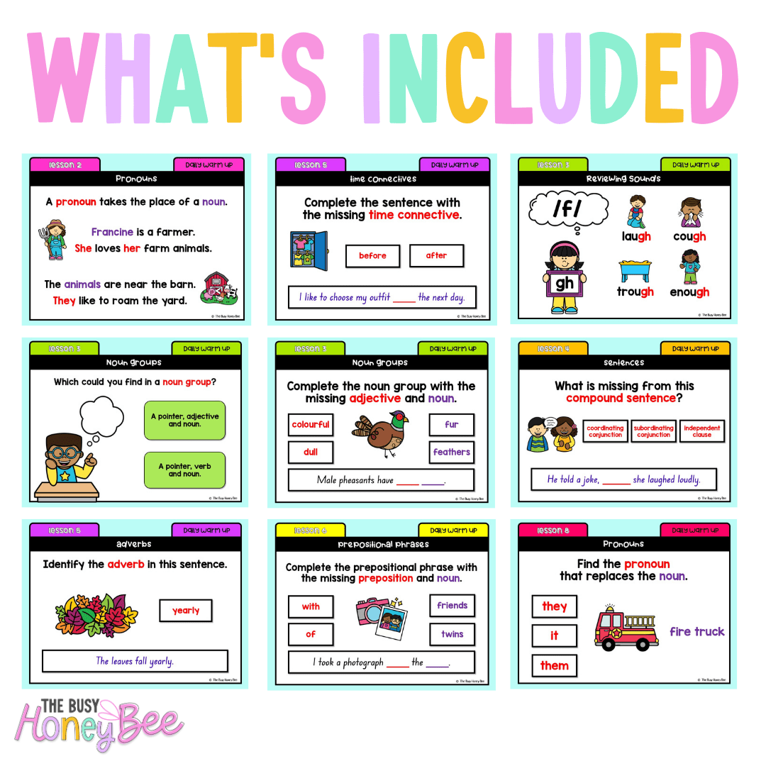 Stage 1 Year B Australian | NSW English Daily Review | Daily Warm Unit 28 -