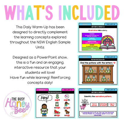 Stage 1 Year B Australian | NSW English Daily Review | Daily Warm Unit 34 - Warm Up | Revision