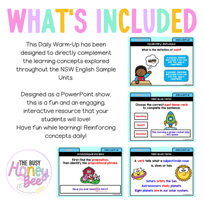 Stage 1 Year B Australian | NSW English Daily Review | Daily Warm Unit 37 - Warm Up | Revision
