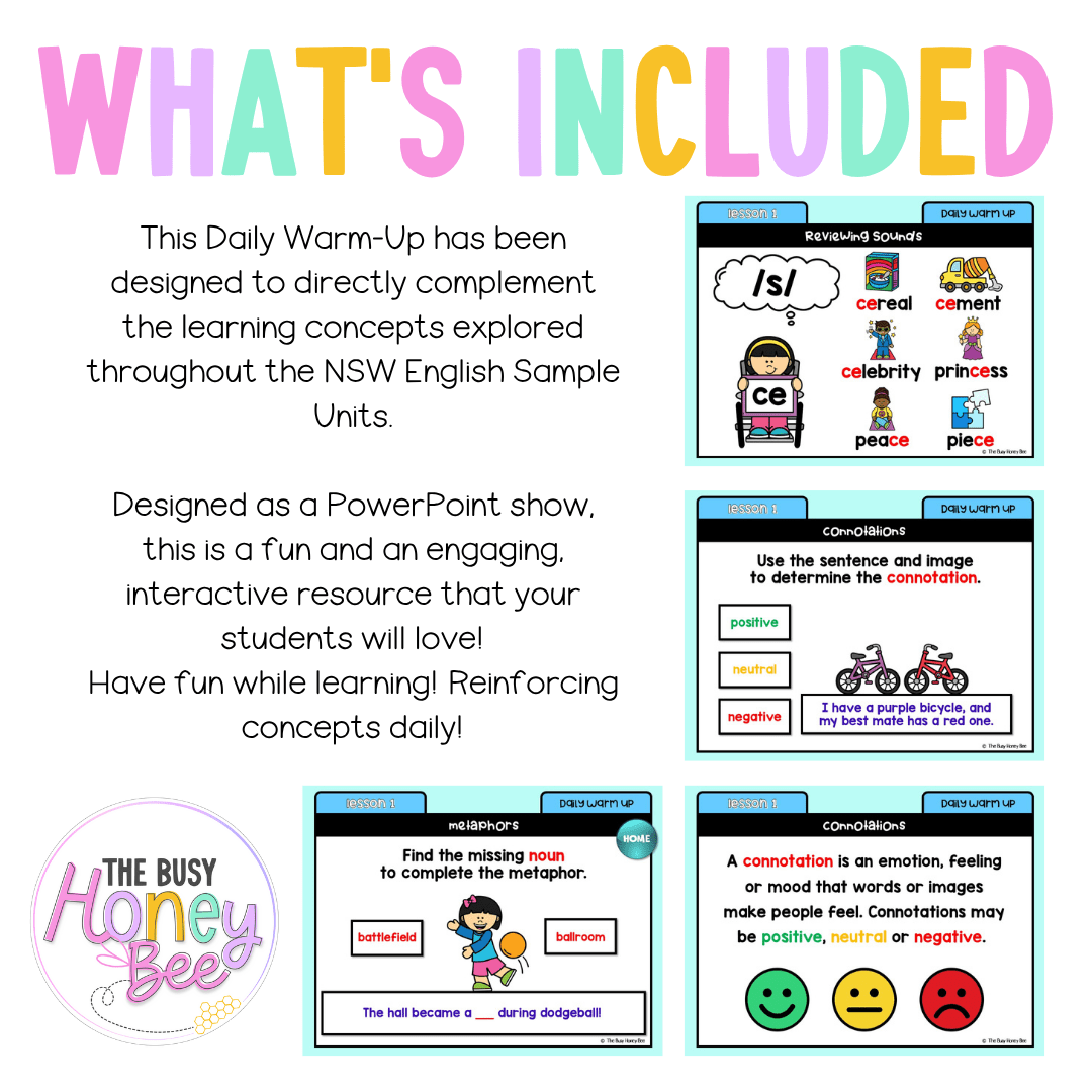 Stage 1 Year B Australian | NSW English Daily Review | Daily Warm Unit 38 - Warm Up | Revision