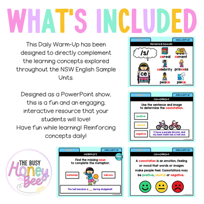 Stage 1 Year B Australian | NSW English Daily Review | Daily Warm Unit 38 - Warm Up | Revision