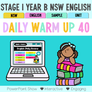 Stage 1 Year B Australian | NSW English Daily Review | Daily Warm Unit 40 - Warm Up | Revision