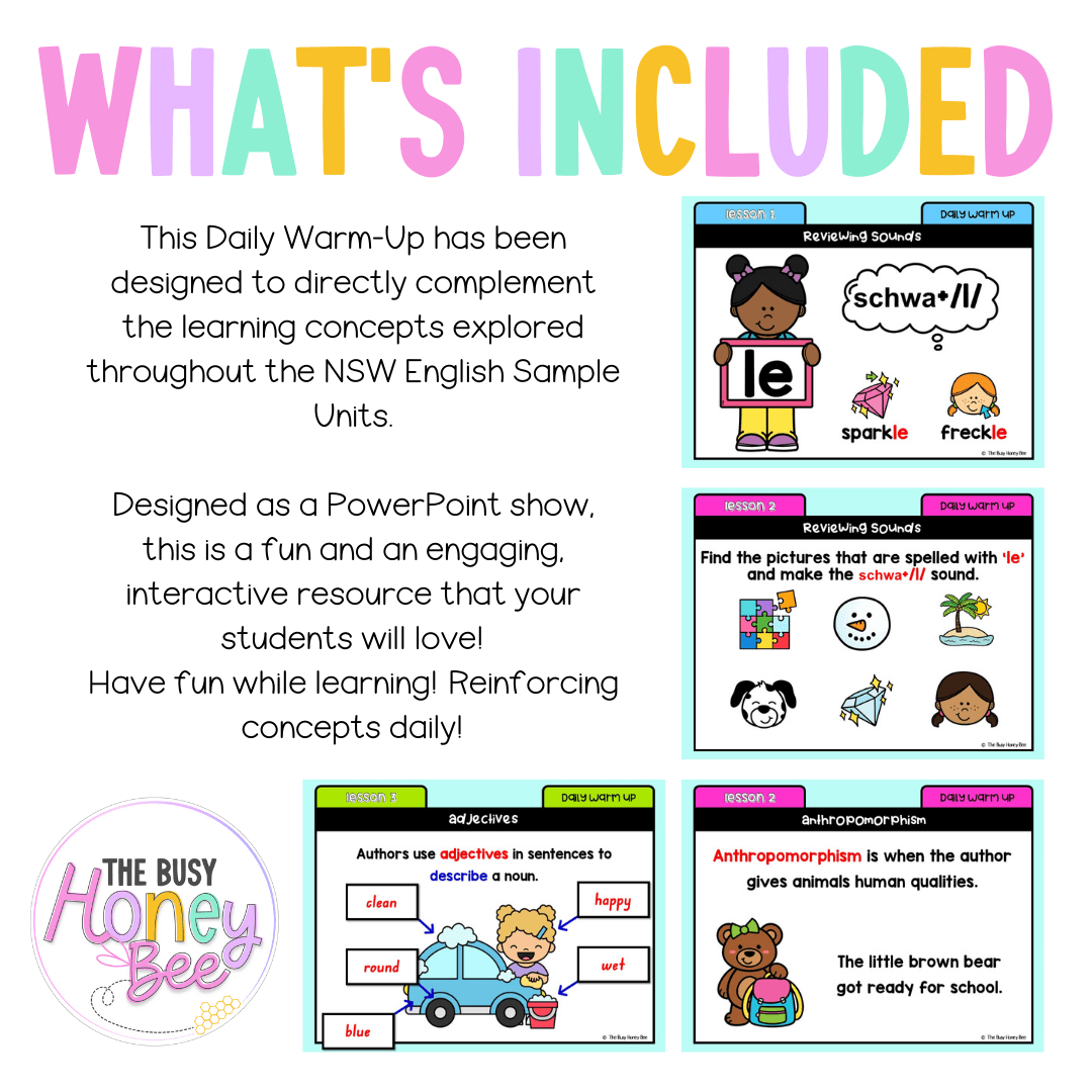 Stage 1 Year B Australian | NSW English Daily Review | Warm-Up Unit 24 - Warm Up | Revision