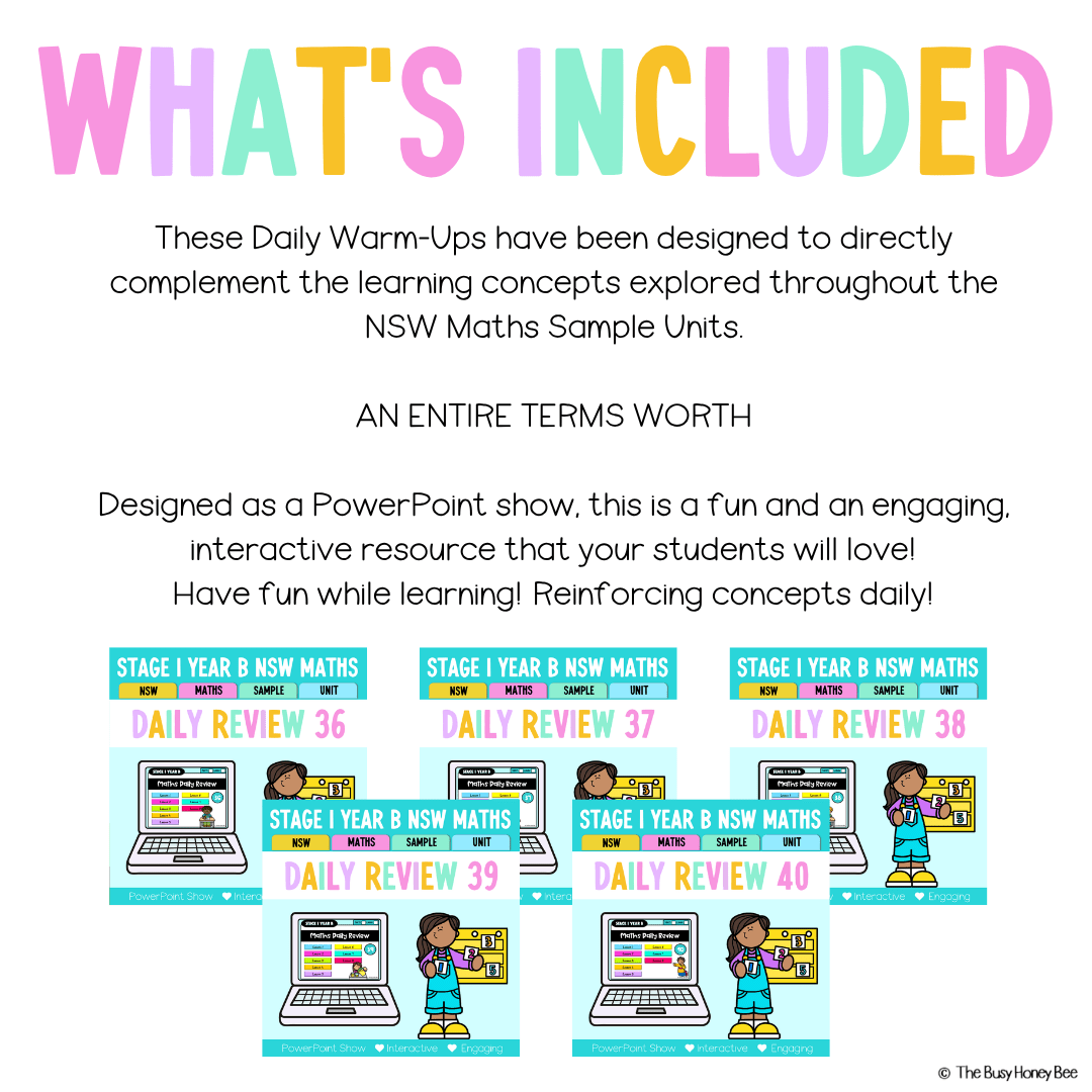 Stage 1 Year B Australian | NSW Math Daily Review | Warm-Up Term 4 Mega Bundle - Warm Up | Revision