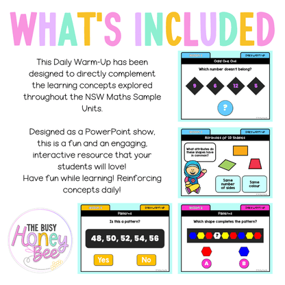 Stage 1 Year B Australian | NSW Math Daily Review | Warm-Up Unit 22 -