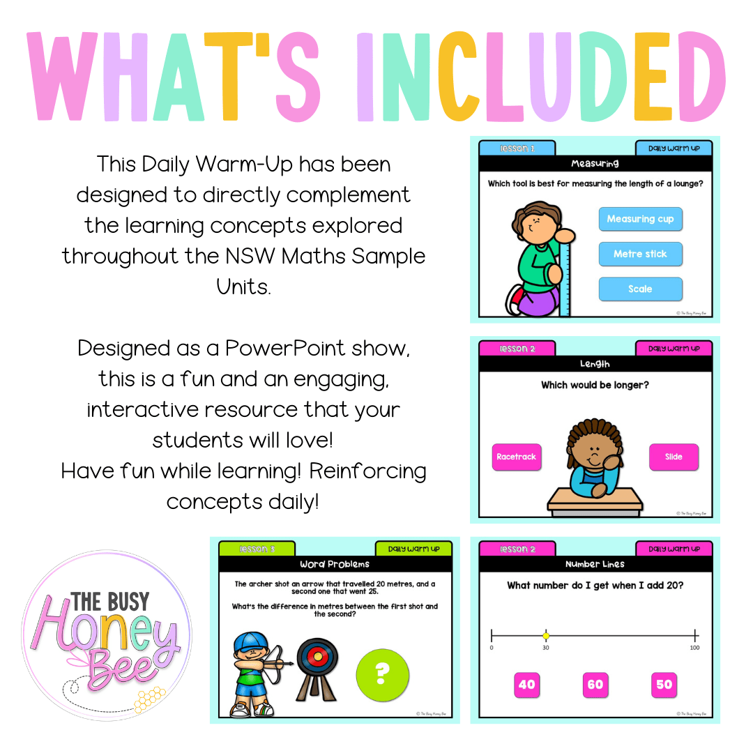Stage 1 Year B Australian | NSW Math Daily Review | Warm-Up Unit 23 -
